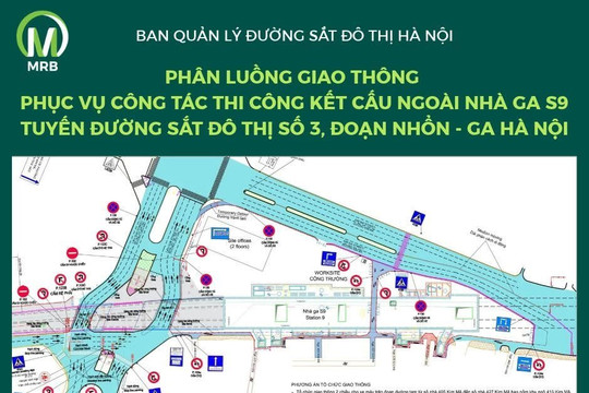 Hà Nội tổ chức phân luồng giao thông đường Kim Mã phục vụ thi công ga S9