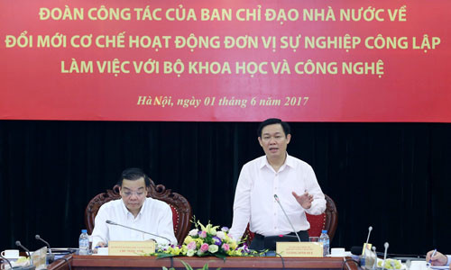 Phó Thủ tướng Vương Đình Huệ làm việc với Bộ Khoa học và Công nghệ