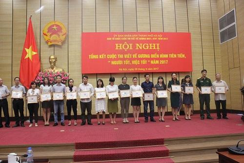 Hà Nội trao 39 giải cuộc thi viết "Người tốt, việc tốt" năm 2017