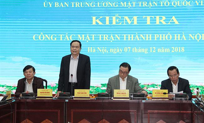 Chủ tịch Ủy ban Trung ương MTTQ Việt Nam kiểm tra công tác mặt trận tại TP Hà Nội