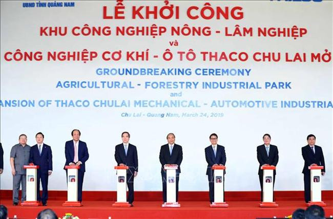 Thủ tướng dự lễ khởi công xây dựng KCN nông - lâm nghiệp và KCN cơ khí ô tô Chu Lai mở rộng