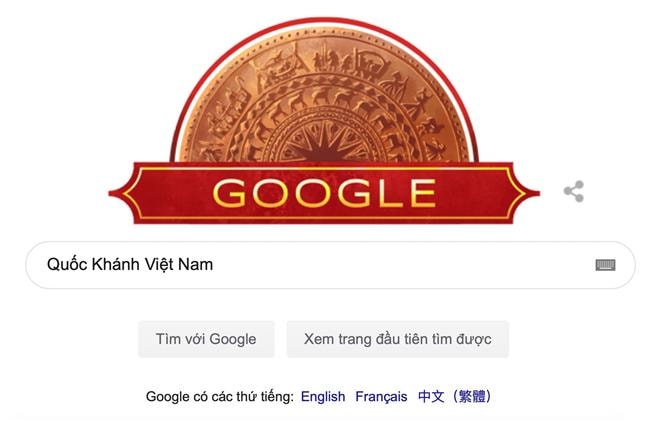 Google thay đổi logo mừng ngày Quốc khánh Việt Nam