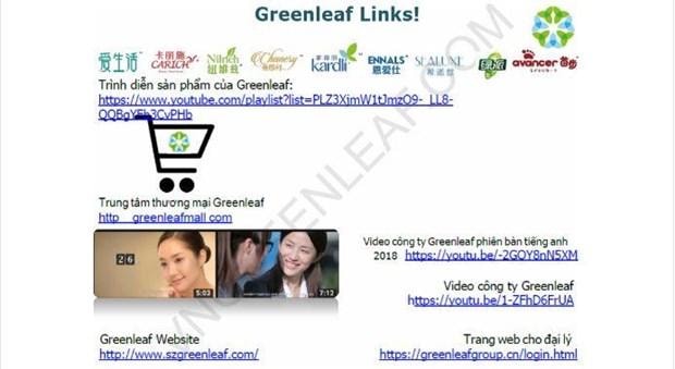 Cảnh báo mạng lưới đa cấp không phép của Greenleaf