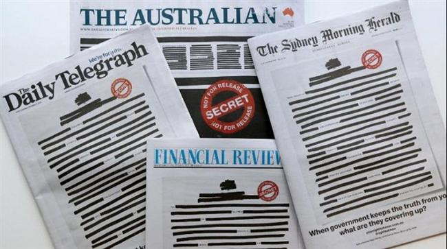 Báo giới Australia đồng loạt bôi đen trang nhất phản đối chính phủ