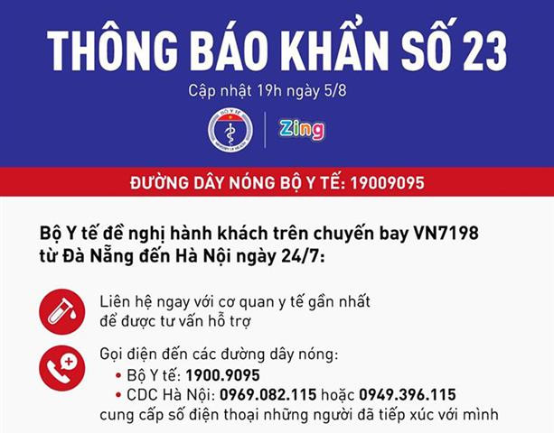 Khẩn: Tìm những người trên chuyến bay từ Đà Nẵng đến Hà Nội