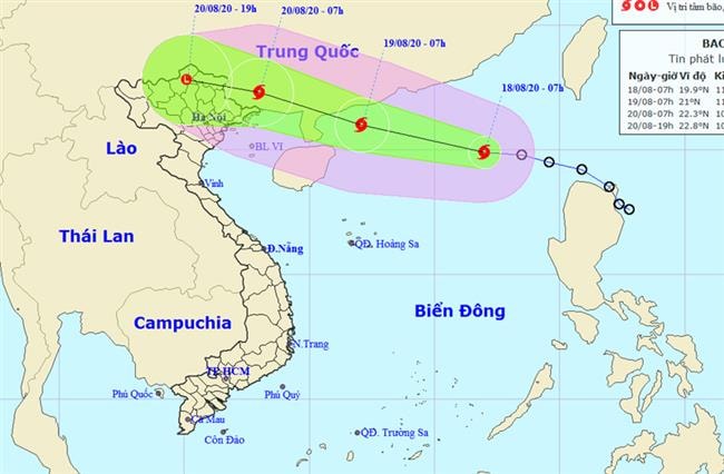 Áp thấp nhiệt đới mạnh lên thành bão, di chuyển theo hướng Tây Tây Bắc