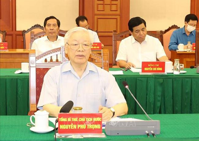 Tổng Bí thư, Chủ tịch nước Nguyễn Phú Trọng chủ trì phiên họp Tiểu ban Văn kiện Đại hội XIII của Đảng