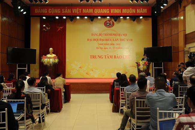 Khai trương Trung tâm Báo chí phục vụ Đại hội Đại biểu Đảng bộ thành phố Hà Nội lần thứ XVII