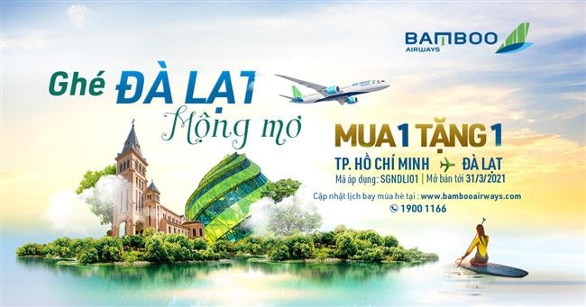 Bamboo Airways tung loạt ưu đãi ''kép'' cho khách bay thẳng TP HCM - Đà Lạt