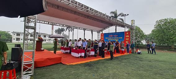 Huyện Thanh Oai (Hà Nội) tổ chức diễn tập phương án chữa cháy và cứu nạn cứu hộ năm 2021
