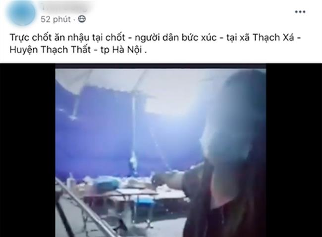 Làm rõ thông tin cả chục người tụ tập ăn nhậu tại chốt kiểm soát dịch ở Hà Nội