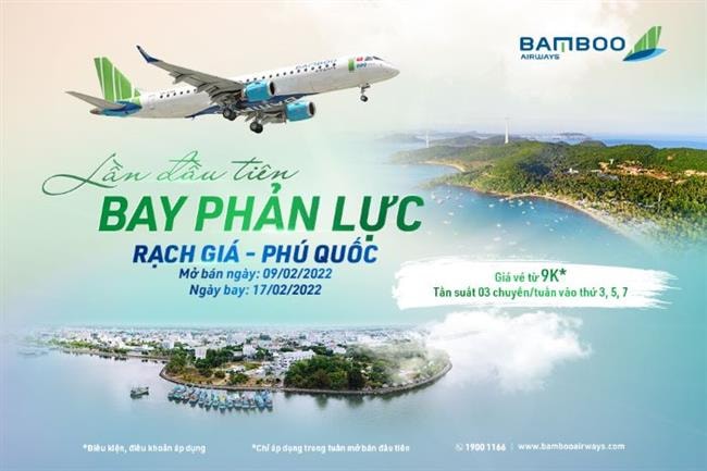 Bamboo Airways mở bán vé bay Rạch Giá - Phú Quốc, giá chỉ từ 9.000 đồng