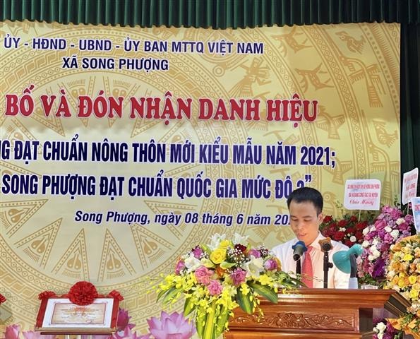 Xã Song Phượng: Đón nhận danh hiệu xã đạt chuẩn Nông thôn mới kiểu mẫu