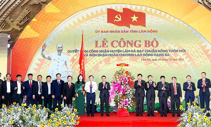 Huyện Lâm Hà, tỉnh Lâm Đồng được công nhận huyện nông thôn mới