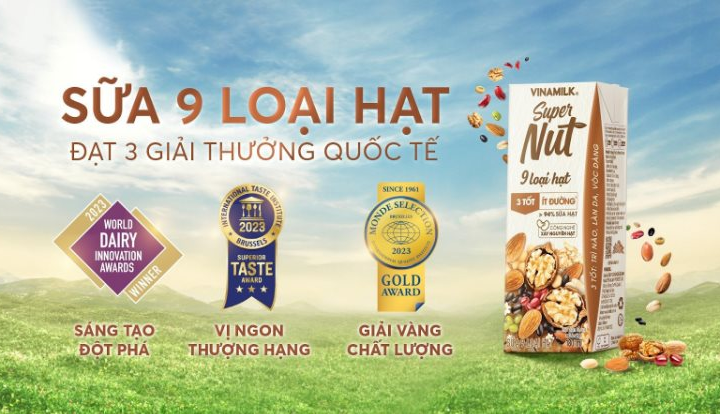 Sữa hạt Vinamilk Supernut đành cú "Hat- trich" giải thưởng quốc tế về sáng tạo, vị ngon và chất lượng từ các tổ chức hàng đầu thế giới.