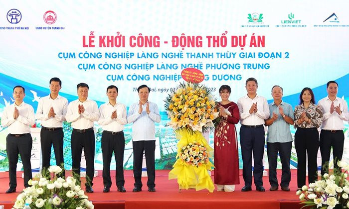 Khởi công 3 cụm công nghiệp tại Thanh Oai với mức đầu tư hơn 500 tỉ đồng