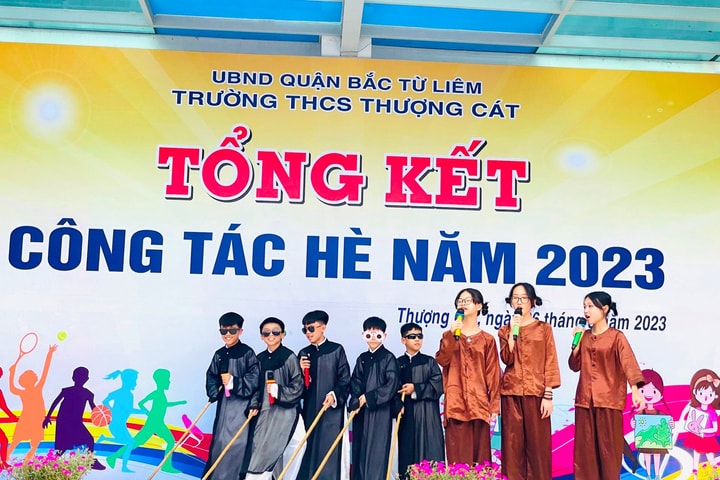 Trường THCS Thượng Cát: Đặc sắc các tiết mục "sân khấu hoá học đường" tại Lễ Tổng kết CLB hè 2023