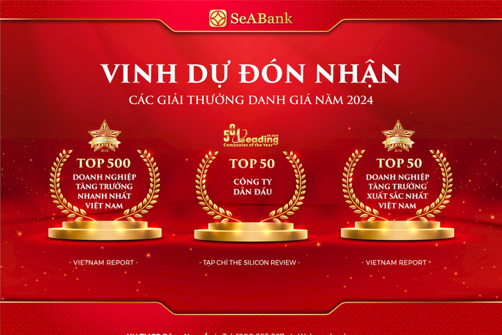 SeABank lần thứ 5 được vinh danh trong top 500 doanh nghiệp tăng trưởng nhanh nhất Việt Nam