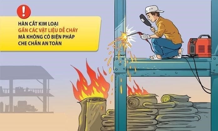 Làm gì để đảm bảo an toàn PCCC trong hàn cắt kim loại?