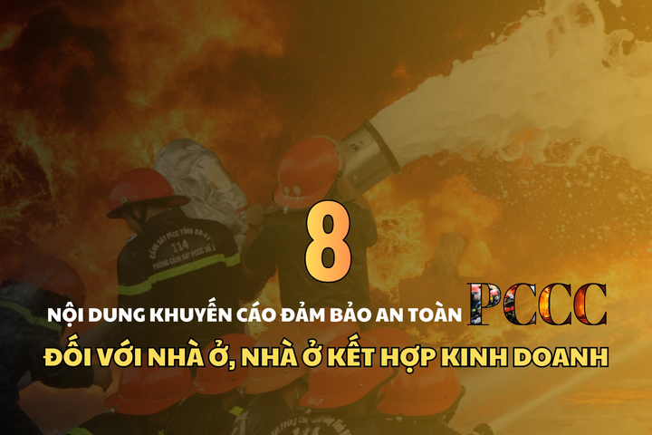 [Infographic]8 nội dung khuyến cáo đảm bảo an toàn PCCC đối với nhà ở, nhà ở kết hợp kinh doanh