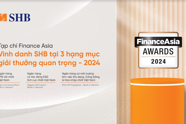 SHB chiến thắng 03 giải thưởng quan trọng tại FinanceAsia Awards 2024