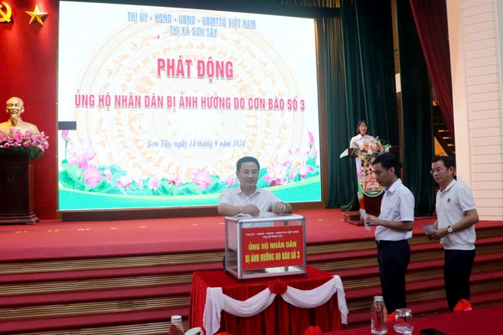 Thị xã Sơn Tây lan tỏa tinh thần “nhường cơm sẻ áo” tới đồng bào bị ảnh hưởng của bão số 3