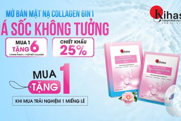 Kihasu Super Mask Collagen Peptide 6in1 – Giải pháp chăm da toàn diện cho phái đẹp hiện đại