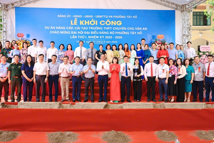 Khởi công dự án cải tạo, nâng cấp trường THPT Chu Văn An chào mừng đại hội Đảng bộ phường Tây Hồ lần thứ I
