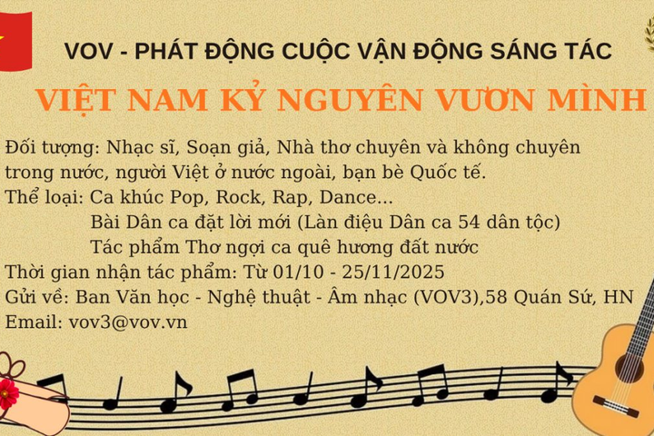 Cuộc vận động sáng tác Ca khúc, Bài Dân ca đặt lời mới, Tác phẩm Thơ với chủ đề “Việt Nam kỷ nguyên vươn mình”
