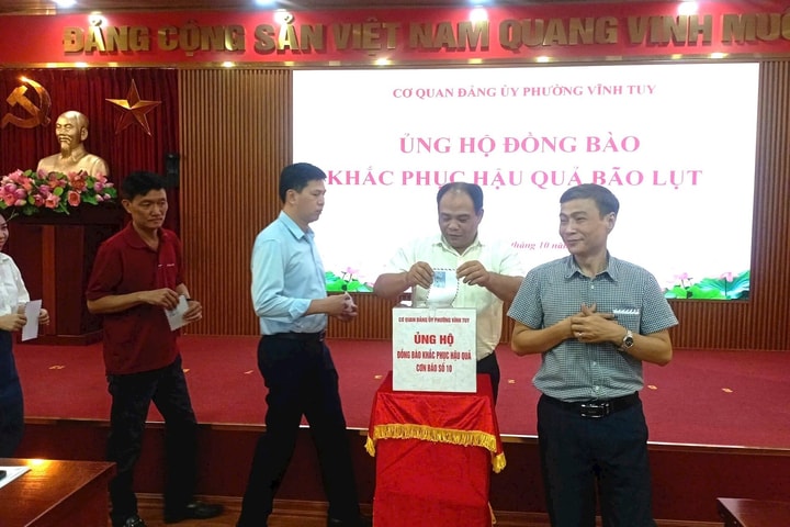 Phường Vĩnh Tuy phát động ủng hộ đồng bào bị thiệt hại do bão số 10