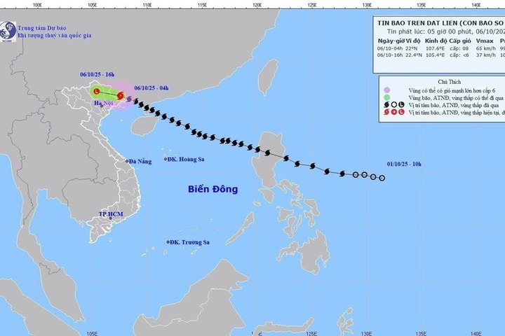 Bão Matmo suy yếu thành vùng áp thấp trong chiều nay (6/10), miền Bắc mưa lớn