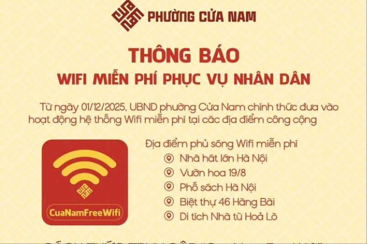 Phường Cửa Nam triển khai hệ thống Wifi miễn phí phục vụ khách du lịch và người dân