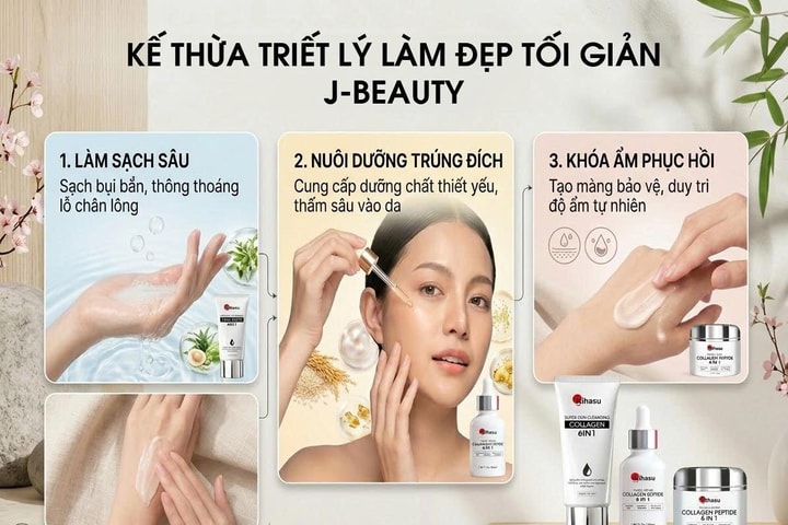 ‏Skincare tối giản lên ngôi: Routine 3 bước Collagen DFF giúp da sạch – căng – sáng‏
