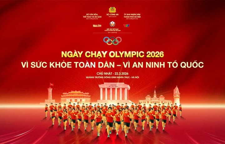 Ngày chạy Olympic - Vì sức khỏe toàn dân - Vì an ninh Tổ quốc năm 2026 chuẩn bị diễn ra tại hồ Hoàn Kiếm