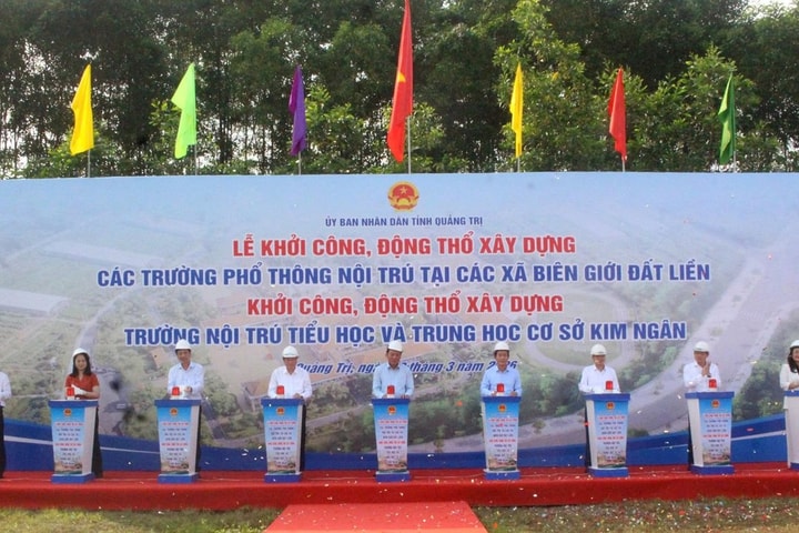 Quảng Trị khởi công, động thổ xây dựng 11 trường nội trú liên cấp TH và THCS ở các xã biên giới