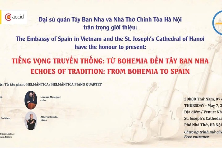 Bốn nghệ sĩ tài năng Tây Ban Nha chuẩn bị biểu diễn miễn phí tại Nhà thờ Lớn Hà Nội
