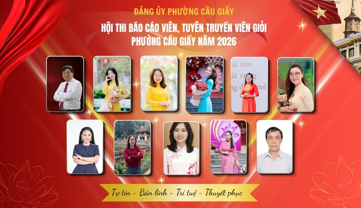 Phường Cầu Giấy lan tỏa Nghị quyết qua hội thi báo cáo viên, tuyên truyền viên giỏi năm 2026