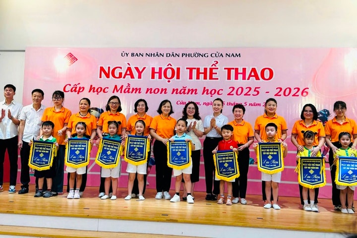 Rộn ràng Ngày hội thể thao mầm non phường Cửa Nam: sân chơi toàn diện cho các công dân nhí