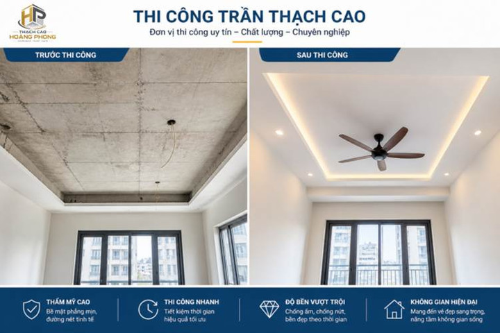 Thạch Cao Hoàng Phong chia sẻ kinh nghiệm thi công trần thạch cao tại Hà Nội