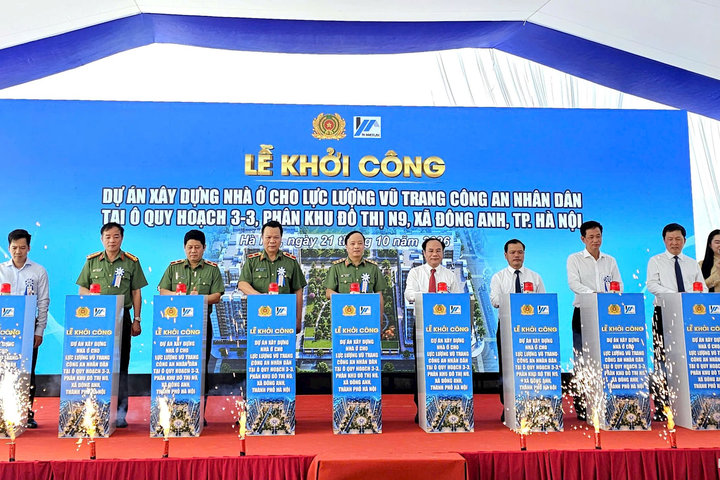 Khởi công xây dựng hơn 1.400 căn hộ cho lực lượng công an tại xã Đông Anh